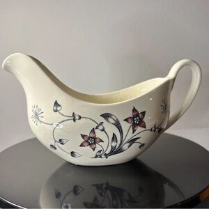 Vintage Johnson Brothers England Titania Red Gravy Boat Floral Design MCM